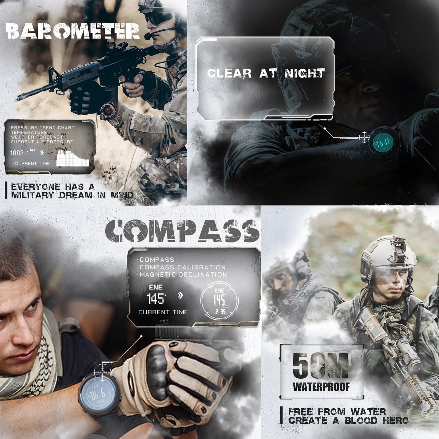 Apache Tactical Digital Sports Watch for Men – Waterproof, Pedometer, Calorie…