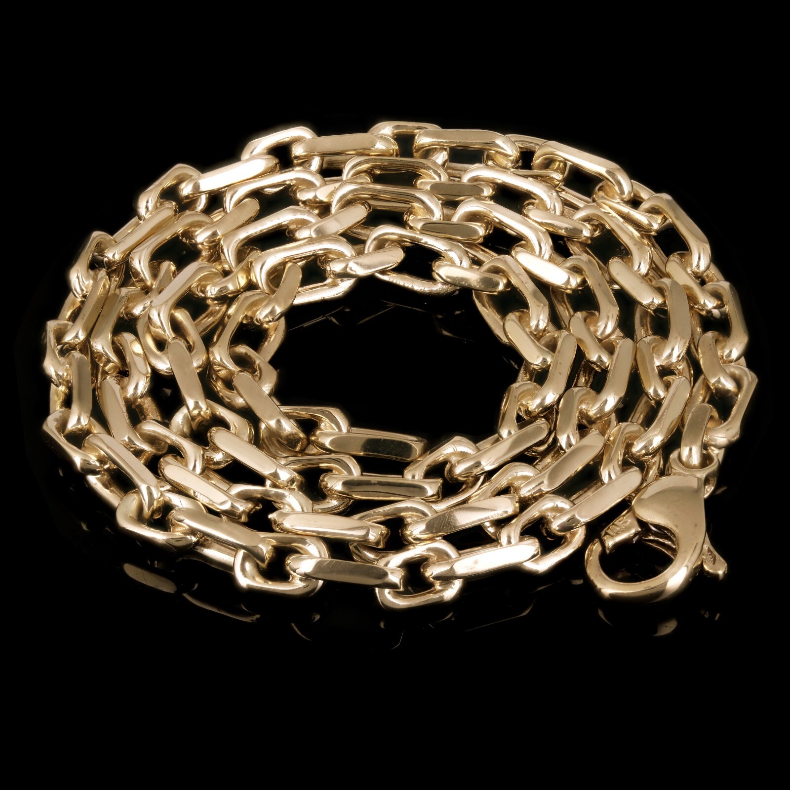 14k Yellow Gold Solid Handmade Link Anchor Chain Necklace 20″ 4.5mm 35.6 grams