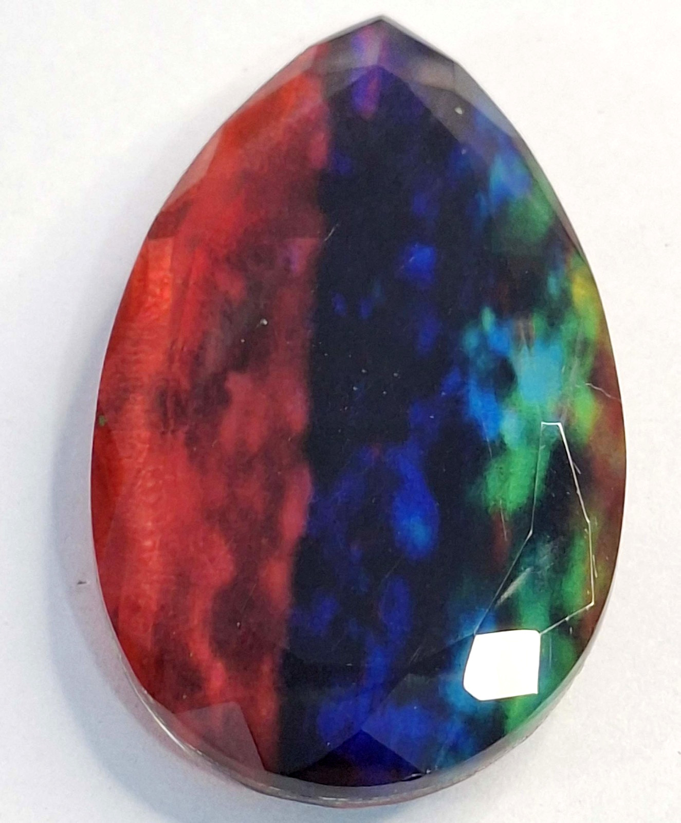 58-60 Ct Awesome Doublet Ammolite Pear Cut Natural Loose Gemstone RK1027