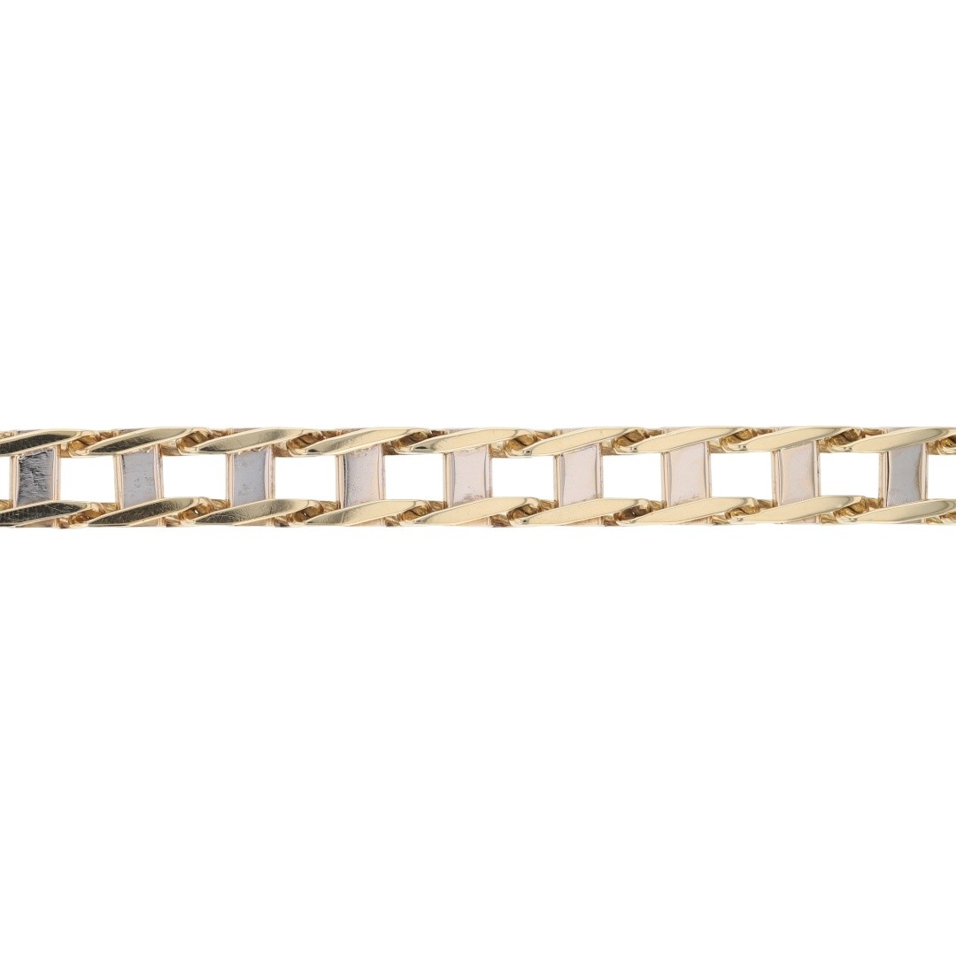 Midas 8mm Railroad Link Chain 8.5″ Bracelet 10k Multi-Tone Gold 31.09 Grams