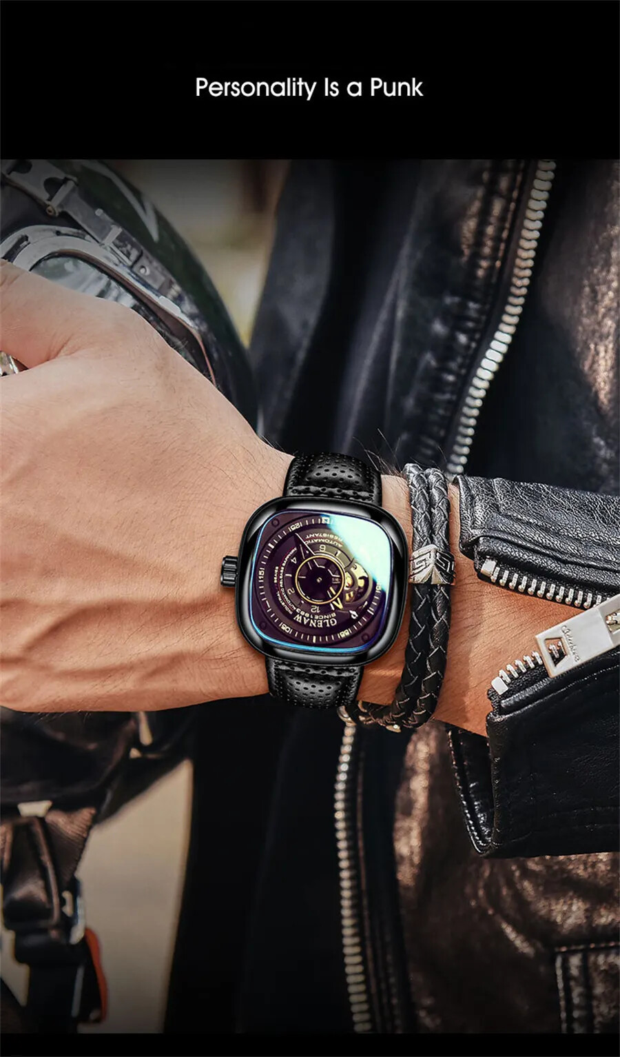 2025 New Mechanical Watch for Men Breathable Leather stainless Steel Automatic