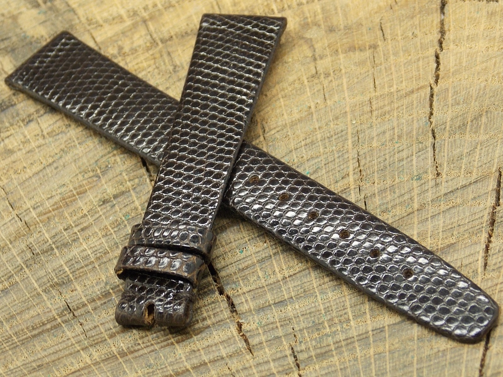 Vintage Baume & Mercier Swiss made Brown Lizard Watch Band NOS Unused 16mm 5/8″