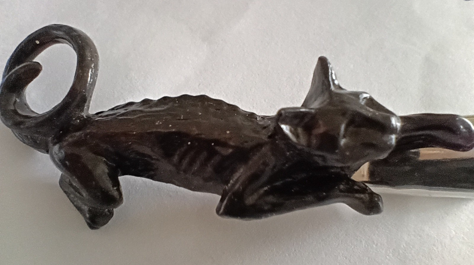 Alchemy Gothic England Black Cat Sith Hair Slide Barrette reg $24