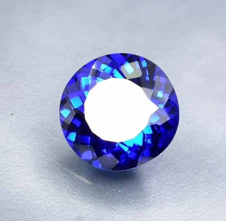 Natural 11 Ct+ Blue Tanzanite Round Cut Loose Certified Fine Gemstone