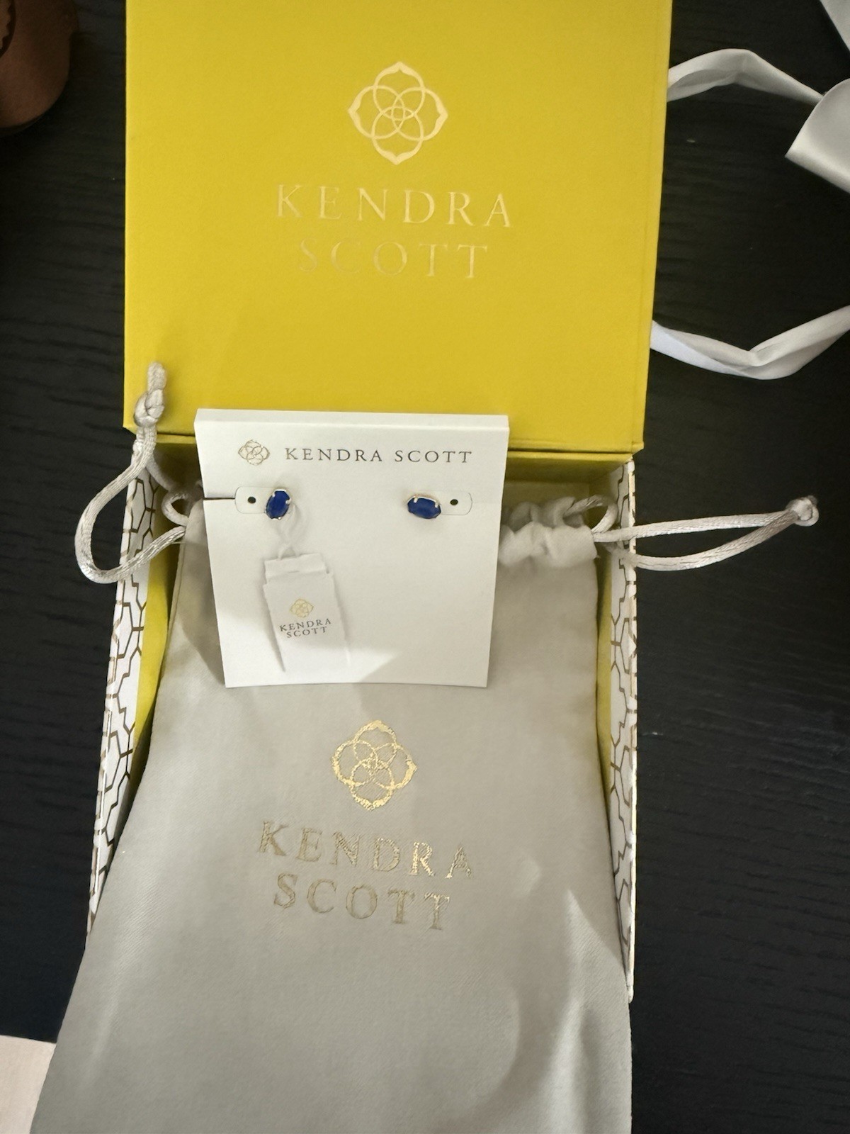 Kendra Scott Mallory Stud Earrings – Gun Metal – BRAND NEW WITH BOX/TAG