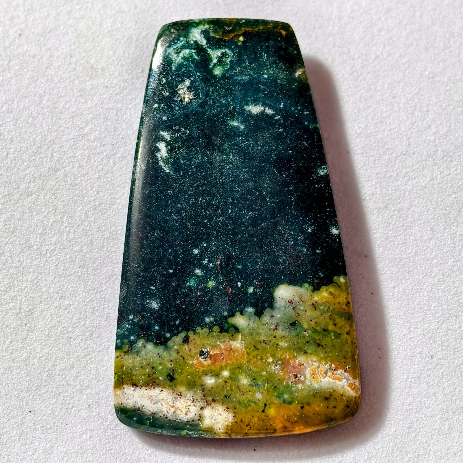 45 Cts Natural Ocean Jasper Cabochon Gemstone For Jewelry 42.1×24.5×4.8 MM