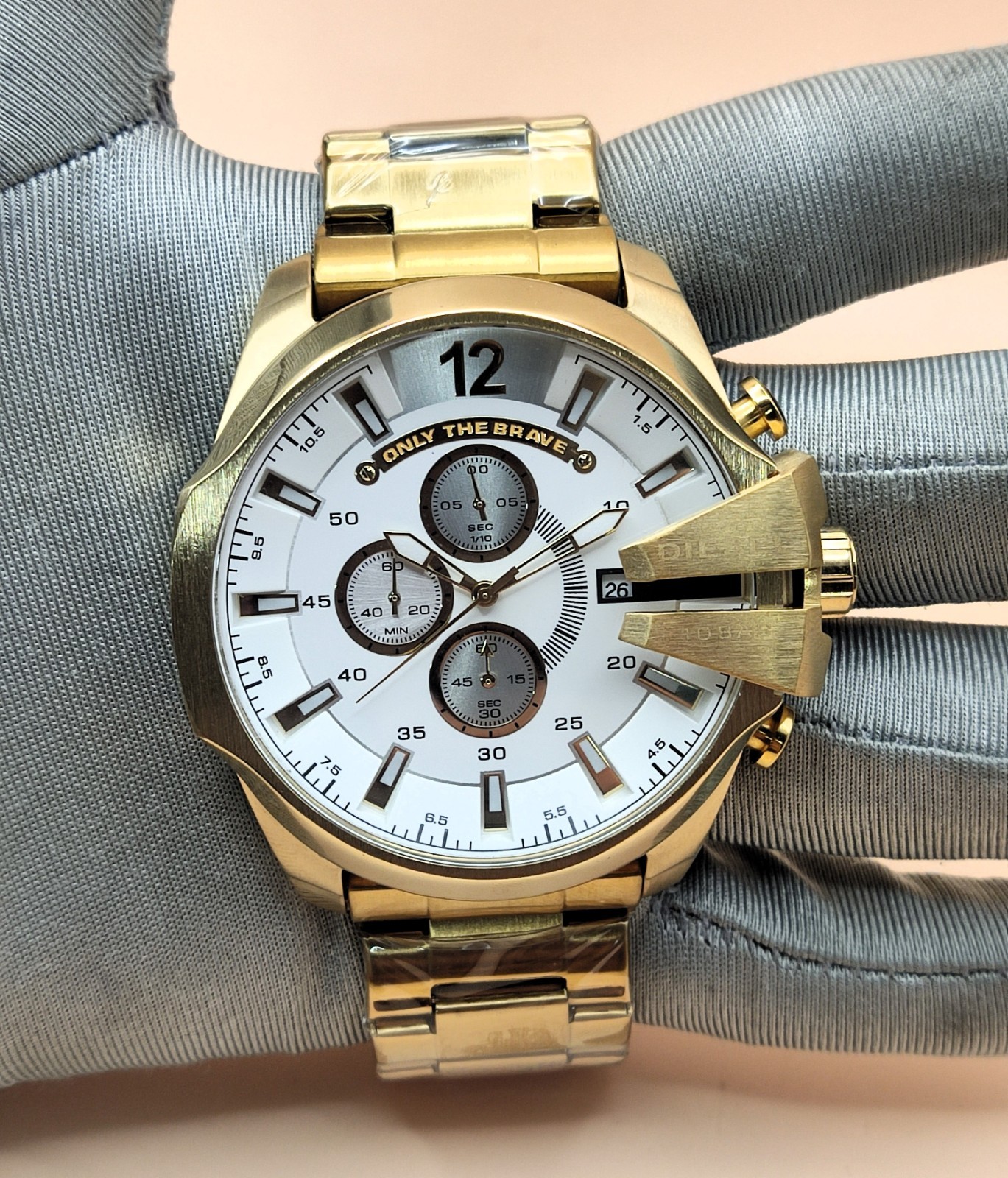 Luxury Diesel Only The Brave 10 Bar White Dial Refurbished Men’s Wrist Watch