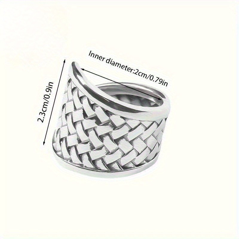 Men’s and Women’s Alloy Fashion Ring Large Ring Retro Woven Ring Jewelry Gift