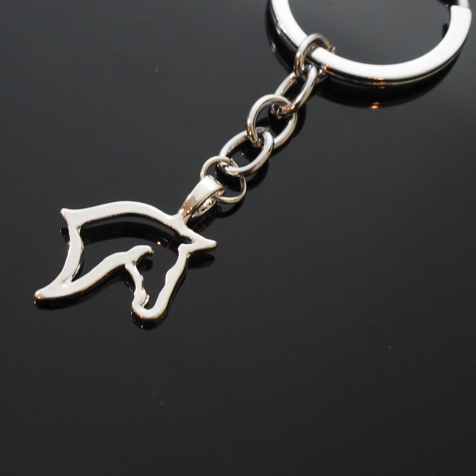 Beautiful Horse Head Hollow Outline Charm Pendant Keychain Lover / Rider Gift