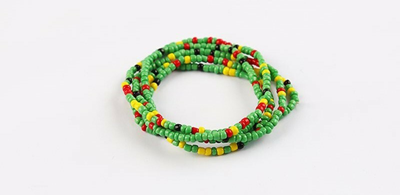 Fashion Women Waist Chain Weave Colorful Beads Body Belly Elastic Sexy Bikini