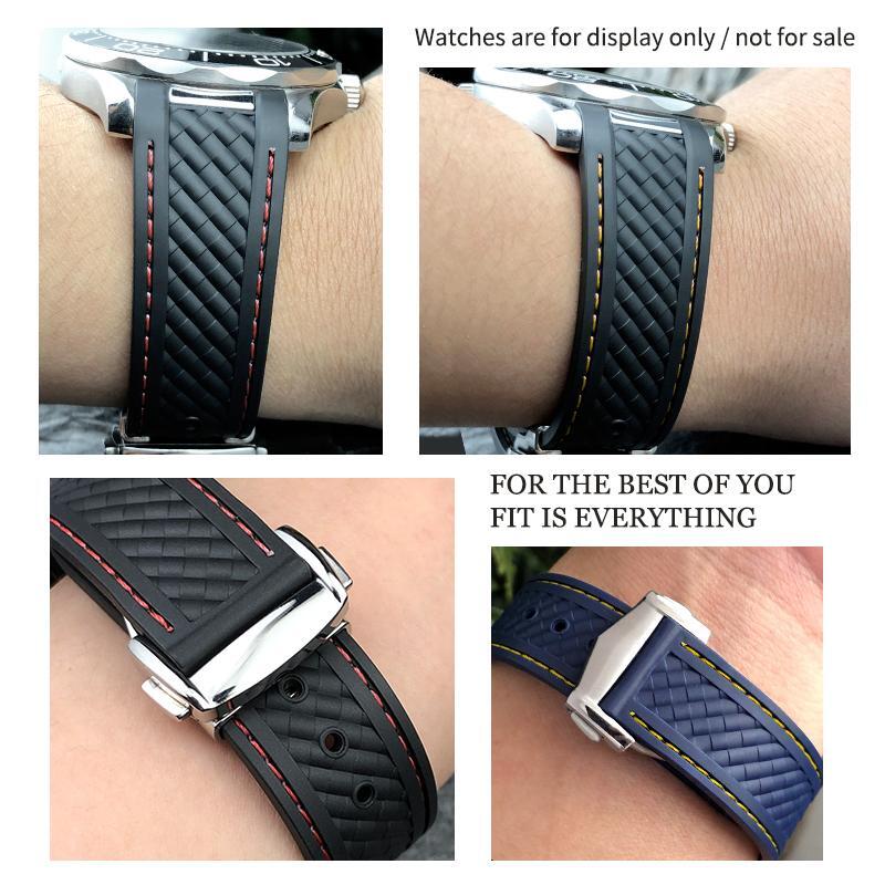 18,19,20mm Silicon Rubber Light Strap Watch Band Omega Seamster Aqua Terra At150