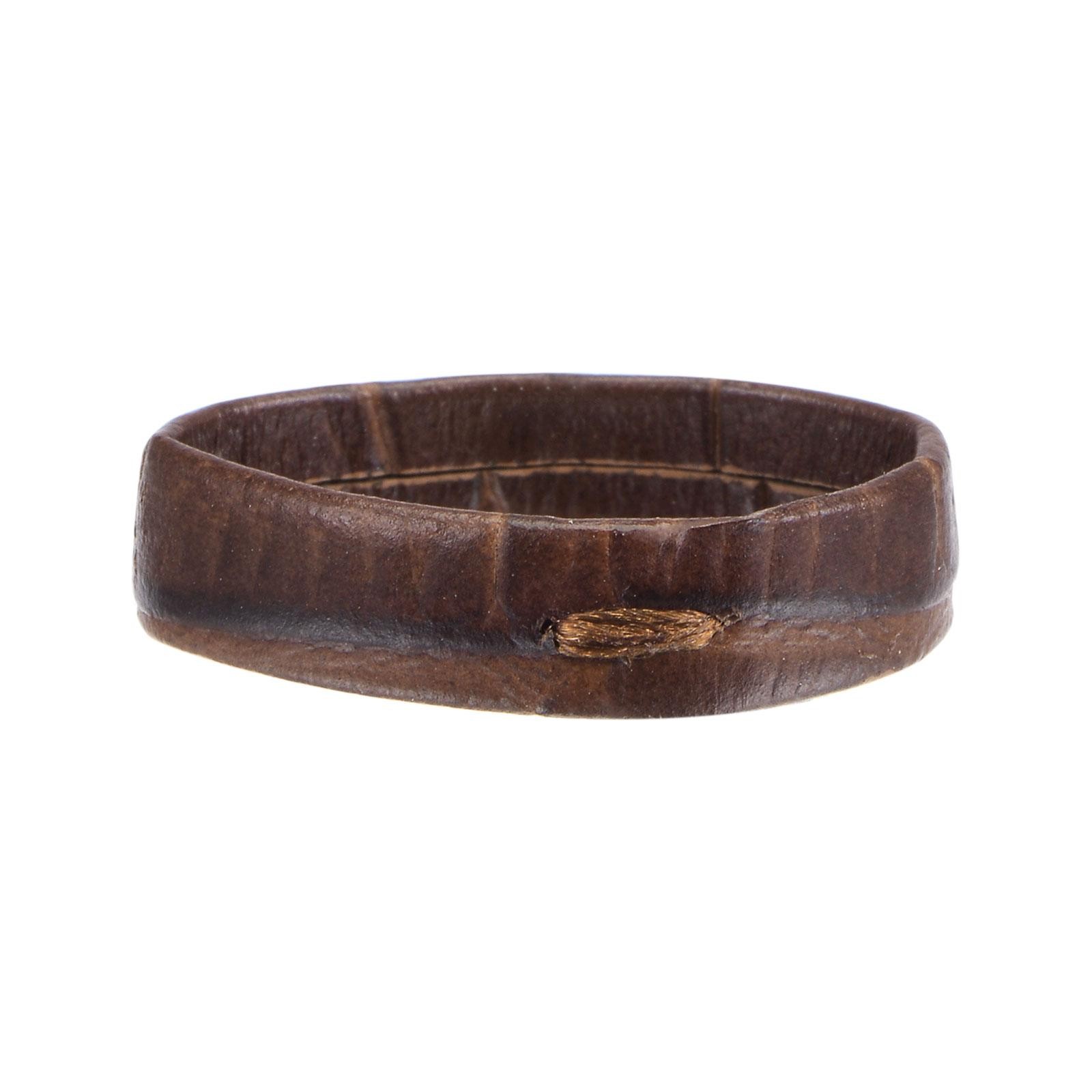 4Pcs PU Leather Loops Retaining Ring for 22mm Width Watch Band Dark Brown
