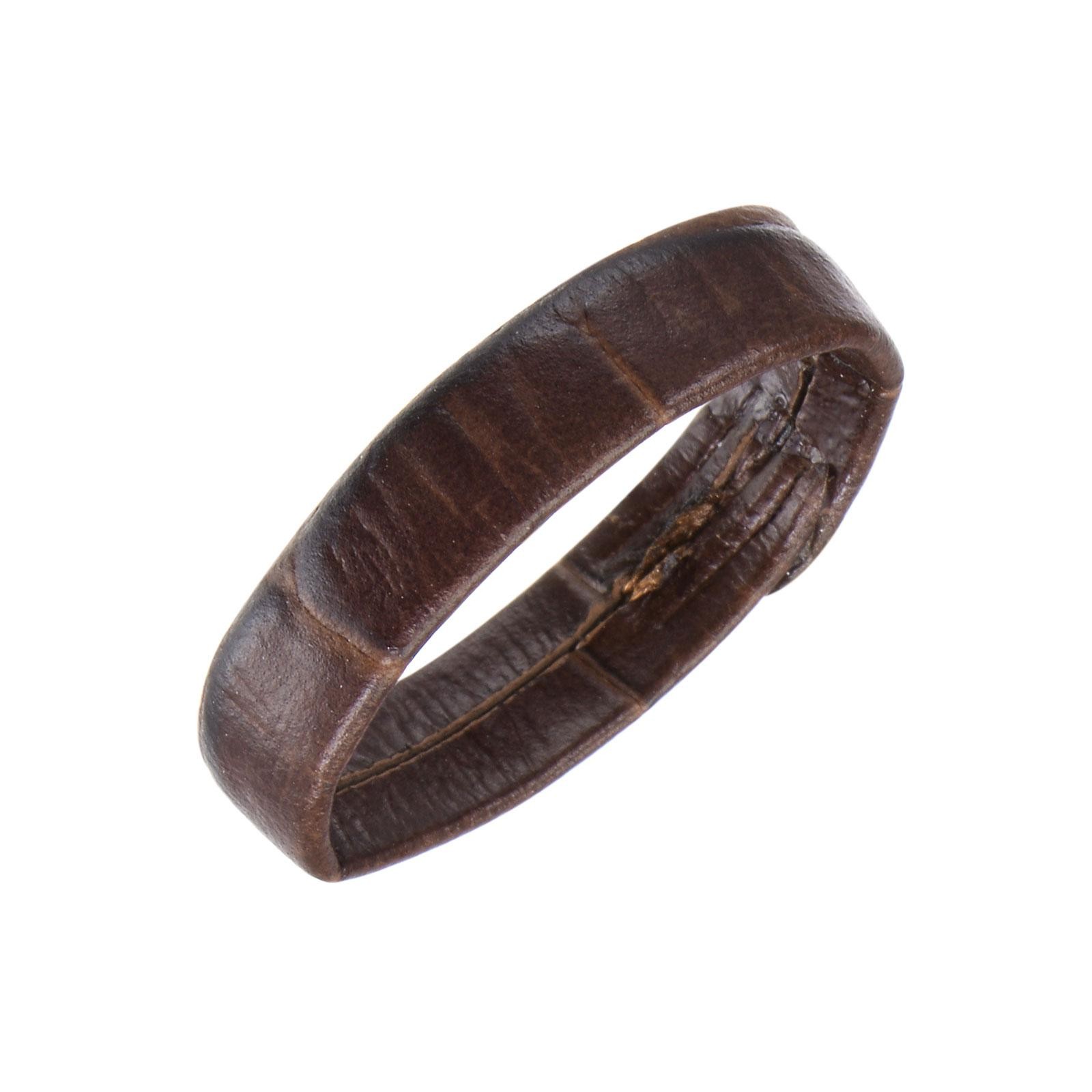 4Pcs PU Leather Loops Retaining Ring for 22mm Width Watch Band Dark Brown