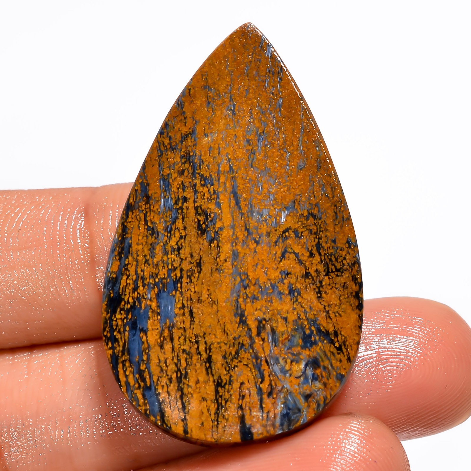 39 Ct Natural Pietersite Pear Cabochon Loose Gemstone For Pendant 40X24X5 mm