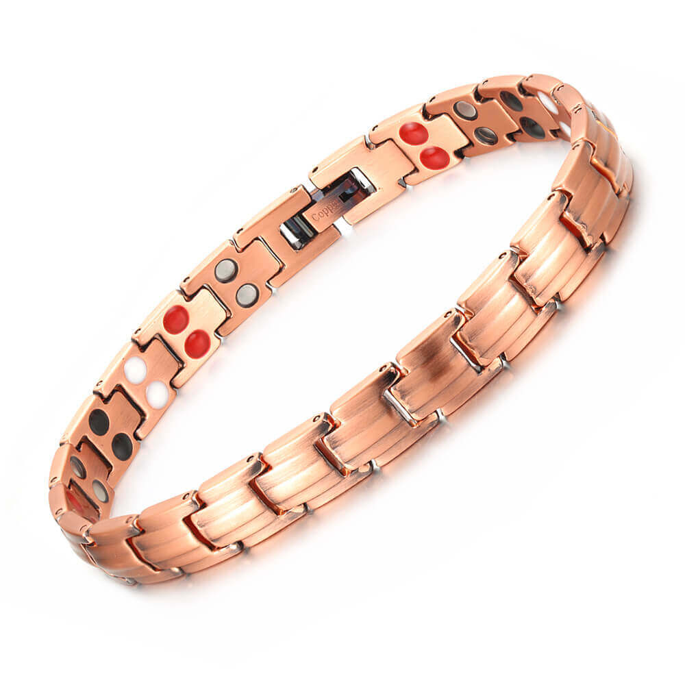 Easter gift Solid Copper Magnetic Bracelet 4 Elements Balance Energy Power Joy