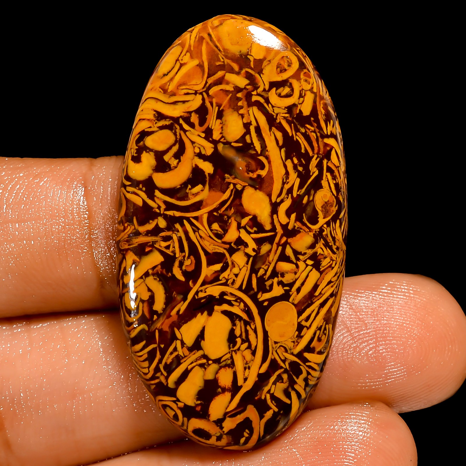 100% Natural Mariam Jasper Oval Cabochon Loose Gemstone 41 Ct 40X21X5 mm UG-2931