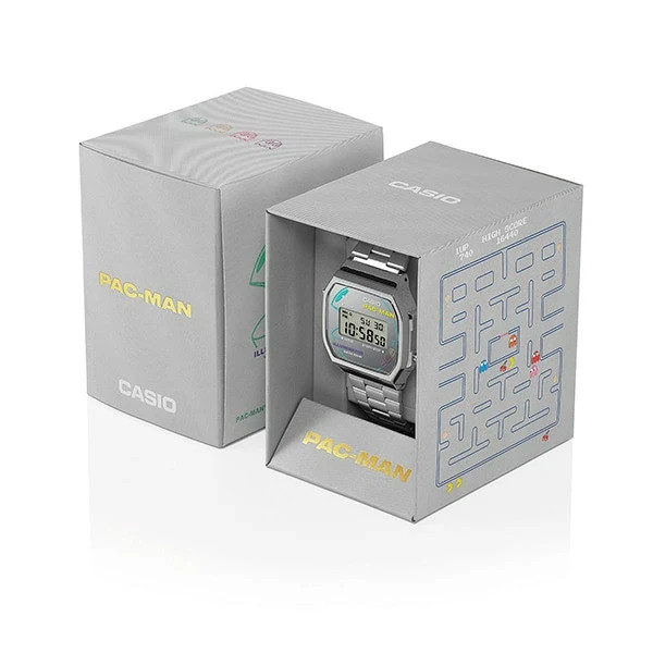 Casio PAC-MAN A168WEPC-7A Digital Stainless Steel Watch New from Japan