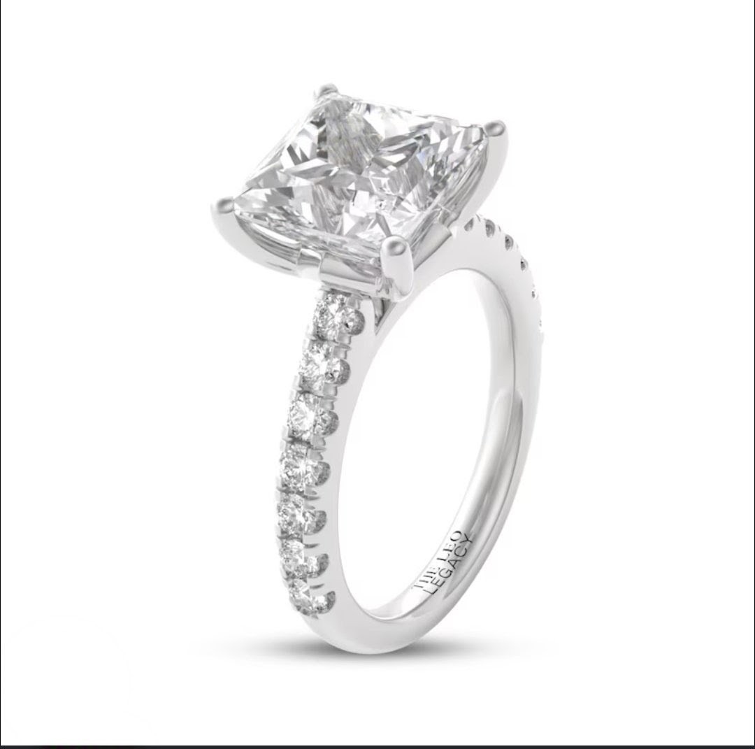 Leo Legacy Lab Grown Diamond Engagement Ring 1.5 ct tw 14k White Gold
