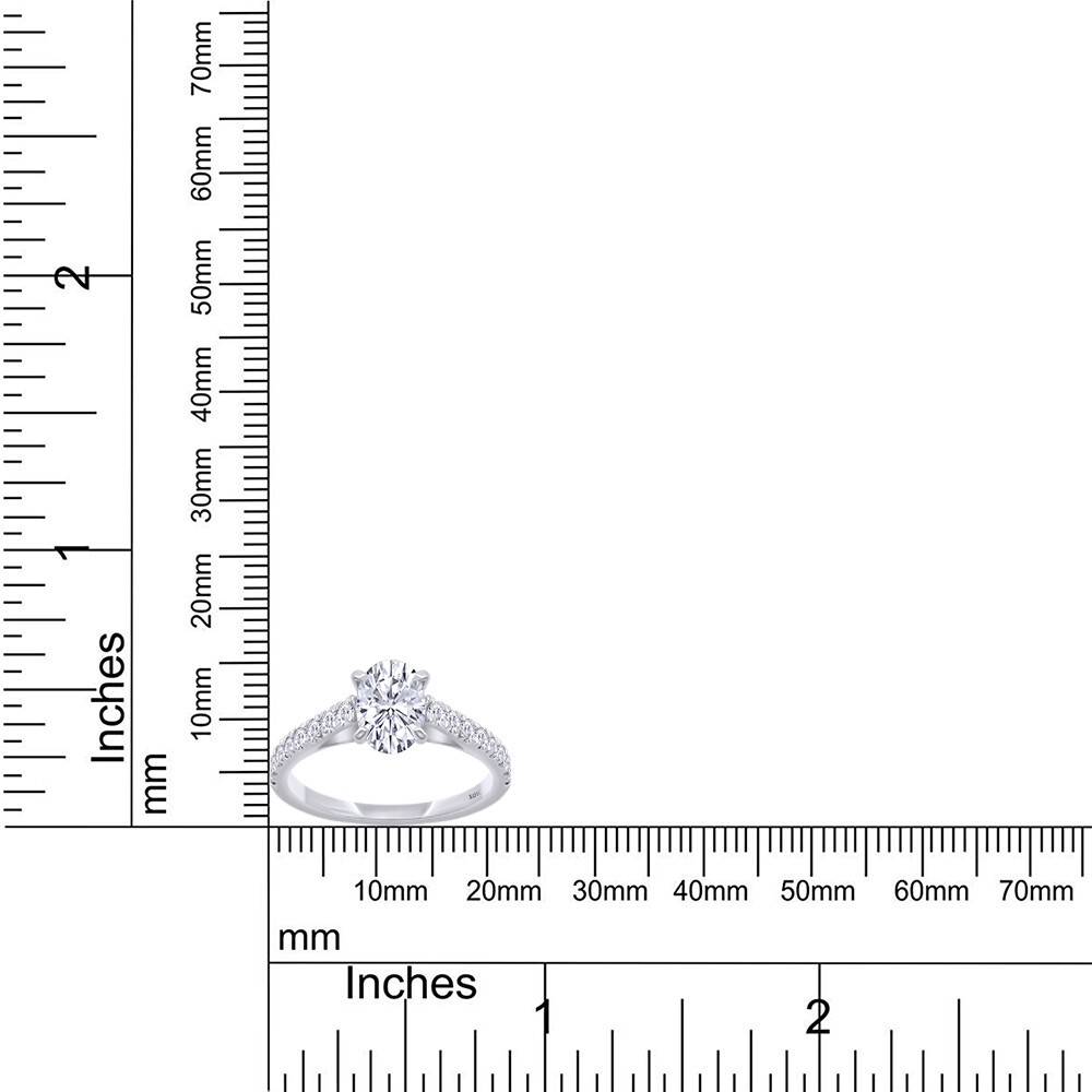 1.38ct Lab Grown Diamond Cathedral Style Engagement Ring in 10K White Gold