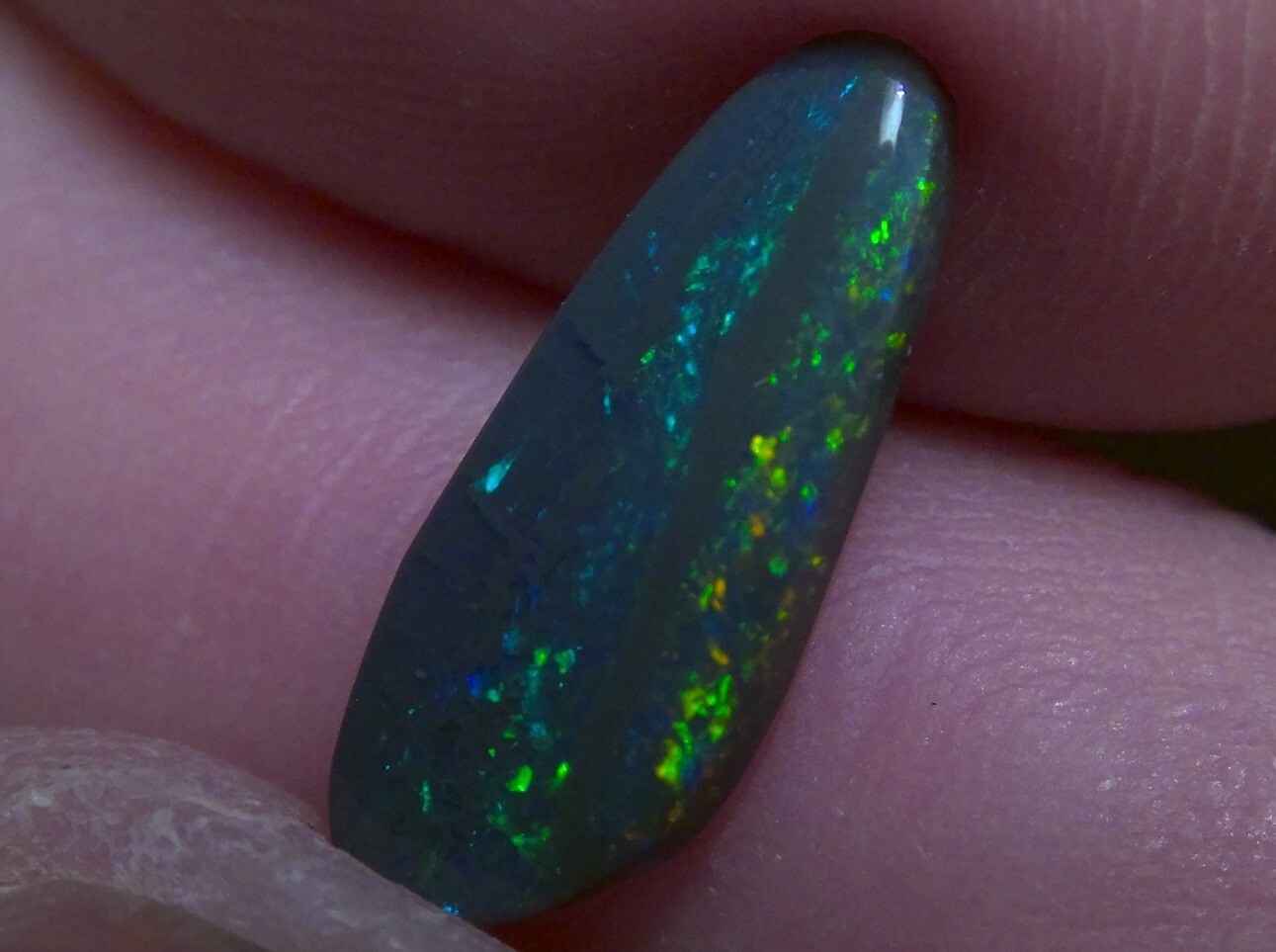 1.78ct solid Lightning Ridge black opal, stunning multicolour *see video*