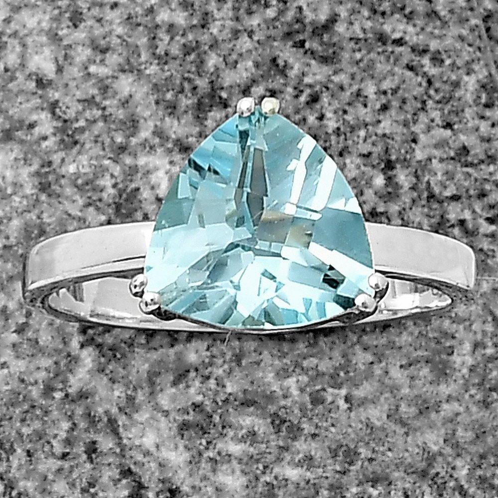 925 Silver Trillion Natural Gemstone Ring Handmade Sterling Jewelry DGR1108