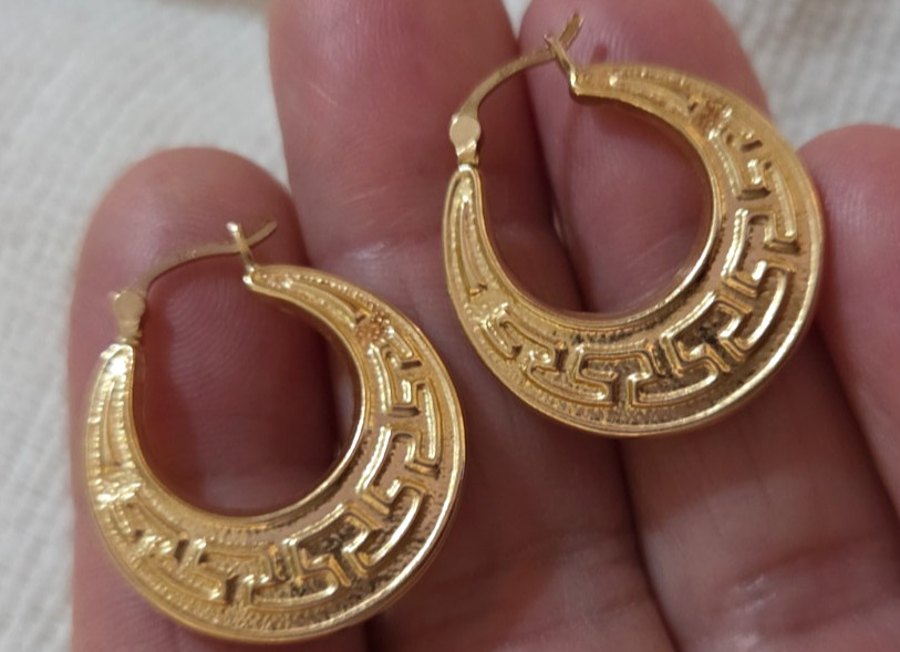 14k Yellow Gold Hoop Earrings 7/8″ 2.45g