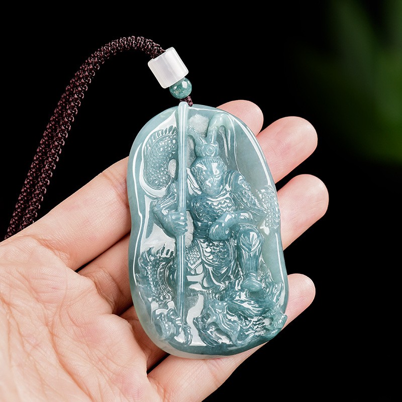 Certified Natural A-grade jadeite blue water Black Myth Wukong Jade Pendant