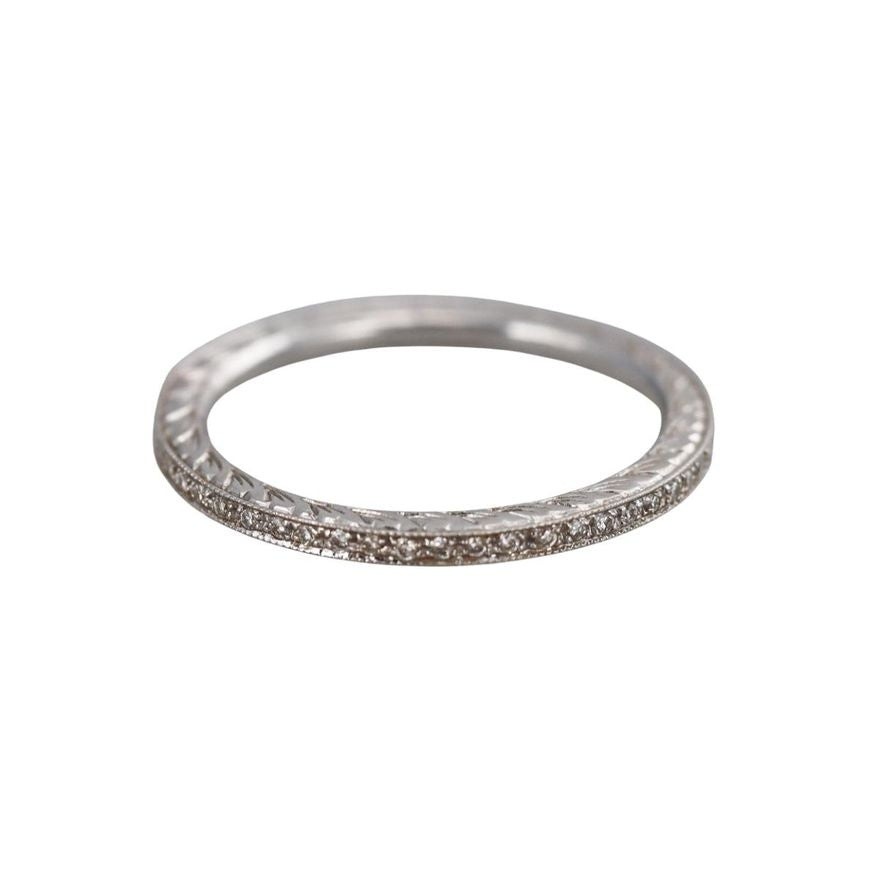 18k Gold Diamond Thin Wedding Band Ring