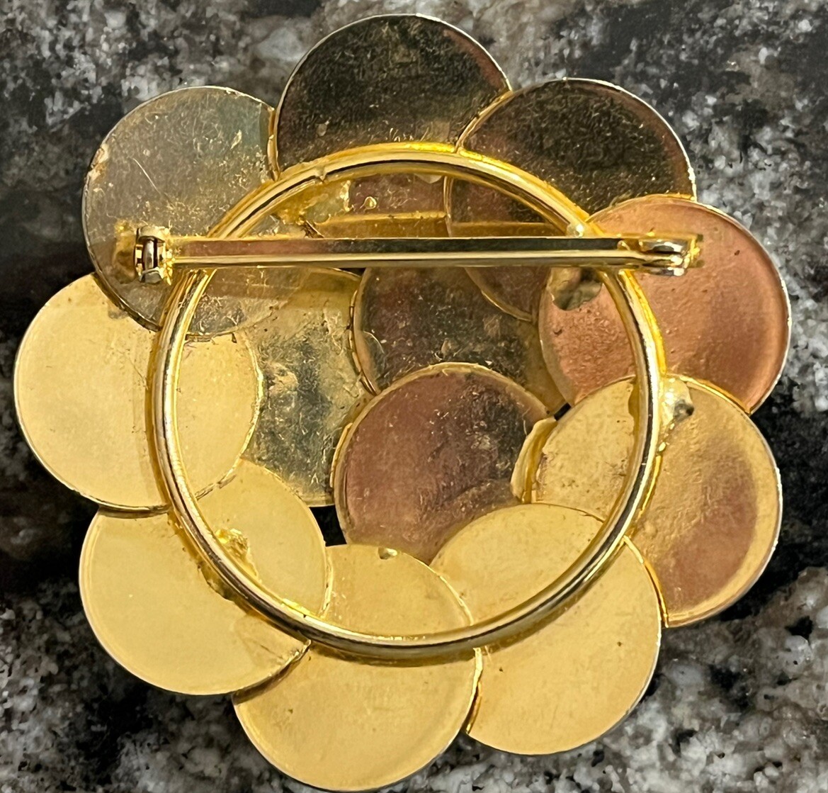 Brooch Astrological 12 Month Golden Color 2 1/4” Round Great Detail