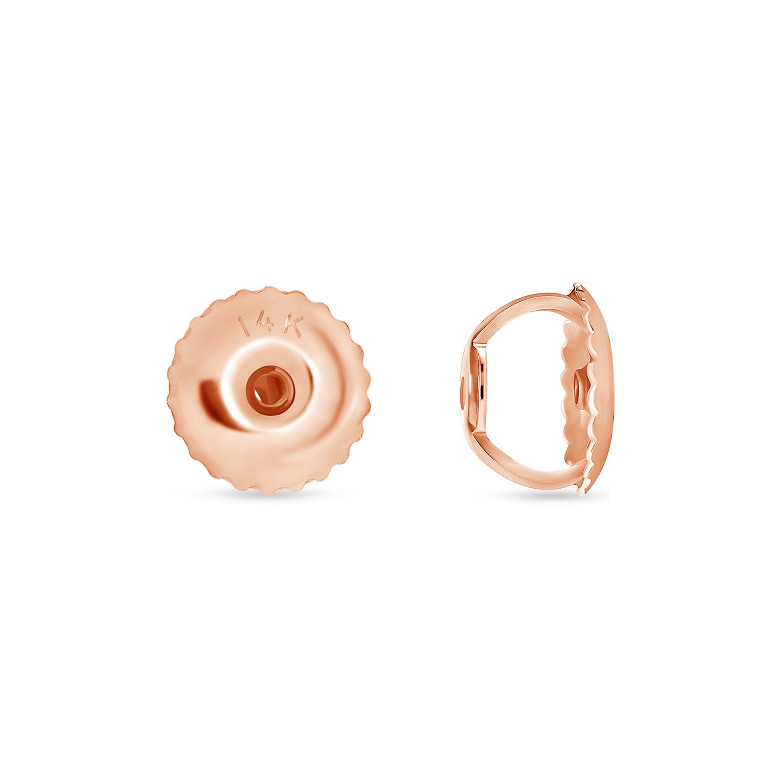 Pair of Solid 14K Rose Gold Real Stud Earrings Finding Screw Back Replacement
