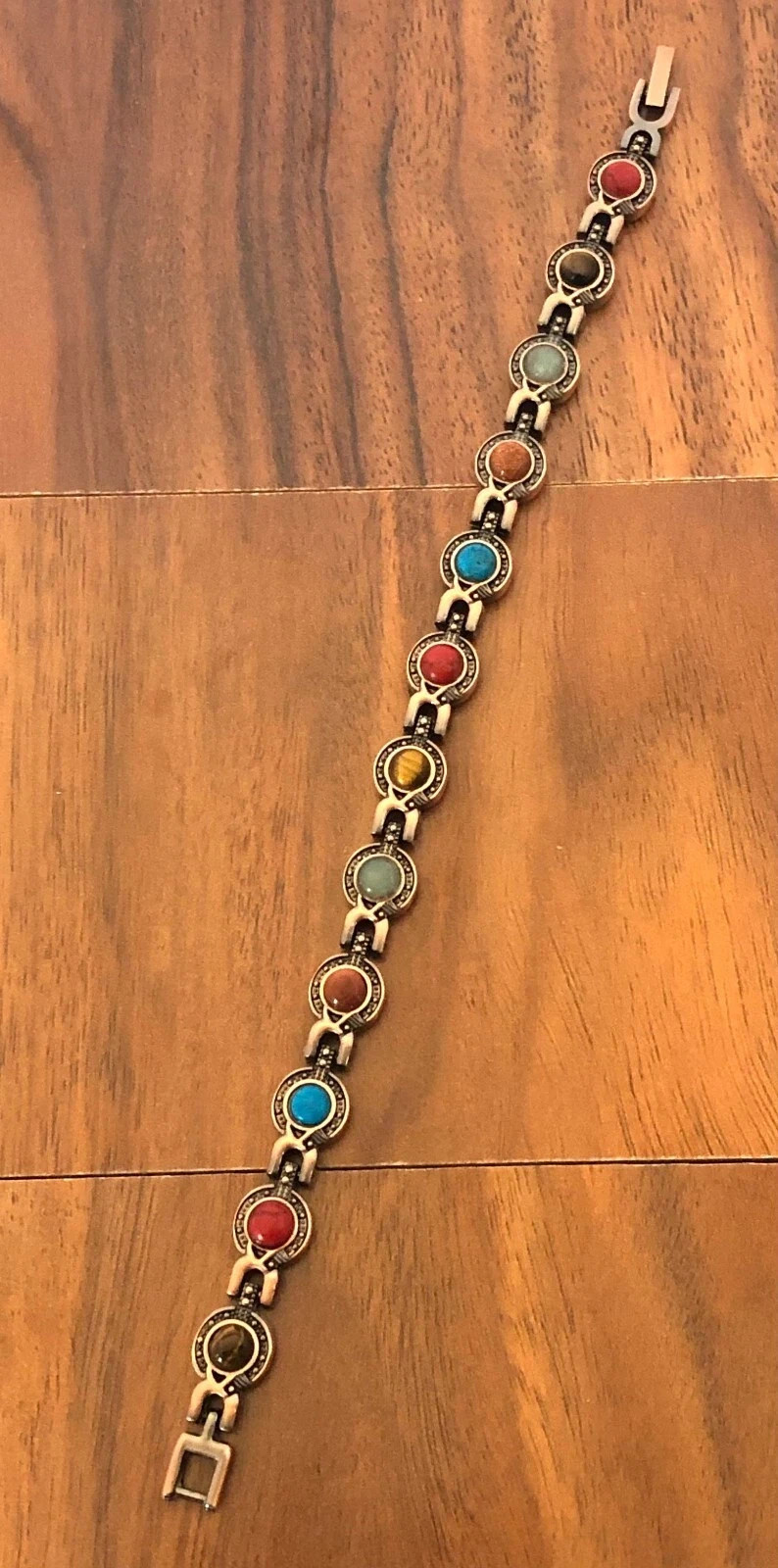 Native American Indian Style Antique Copper Magnetic Bracelet Turquoise Stone