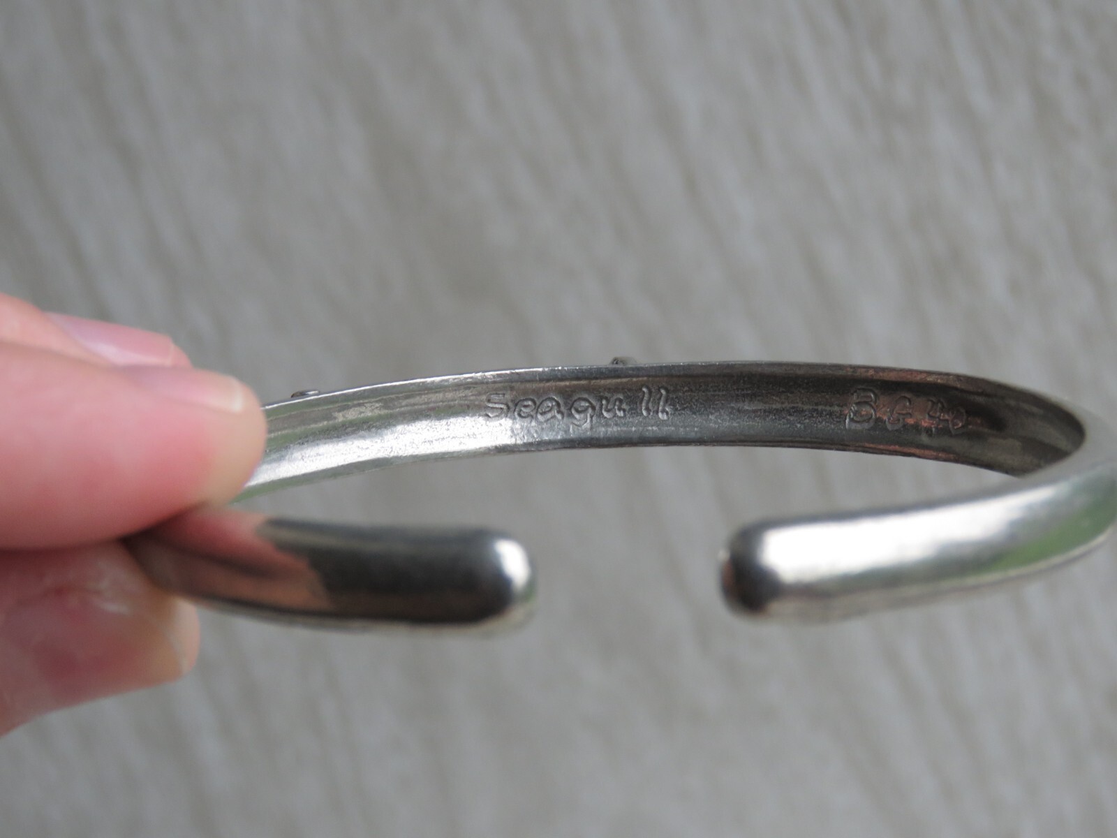 VTG Seagull Pewter Canada Conch Seashell Beach Coastal Bangle Bracelet Adjusts