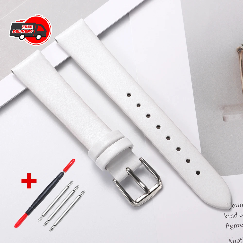 10mm 12mm 14mm 16mm Genuine Leather Watch Band Replacement Waterproof Bracelet