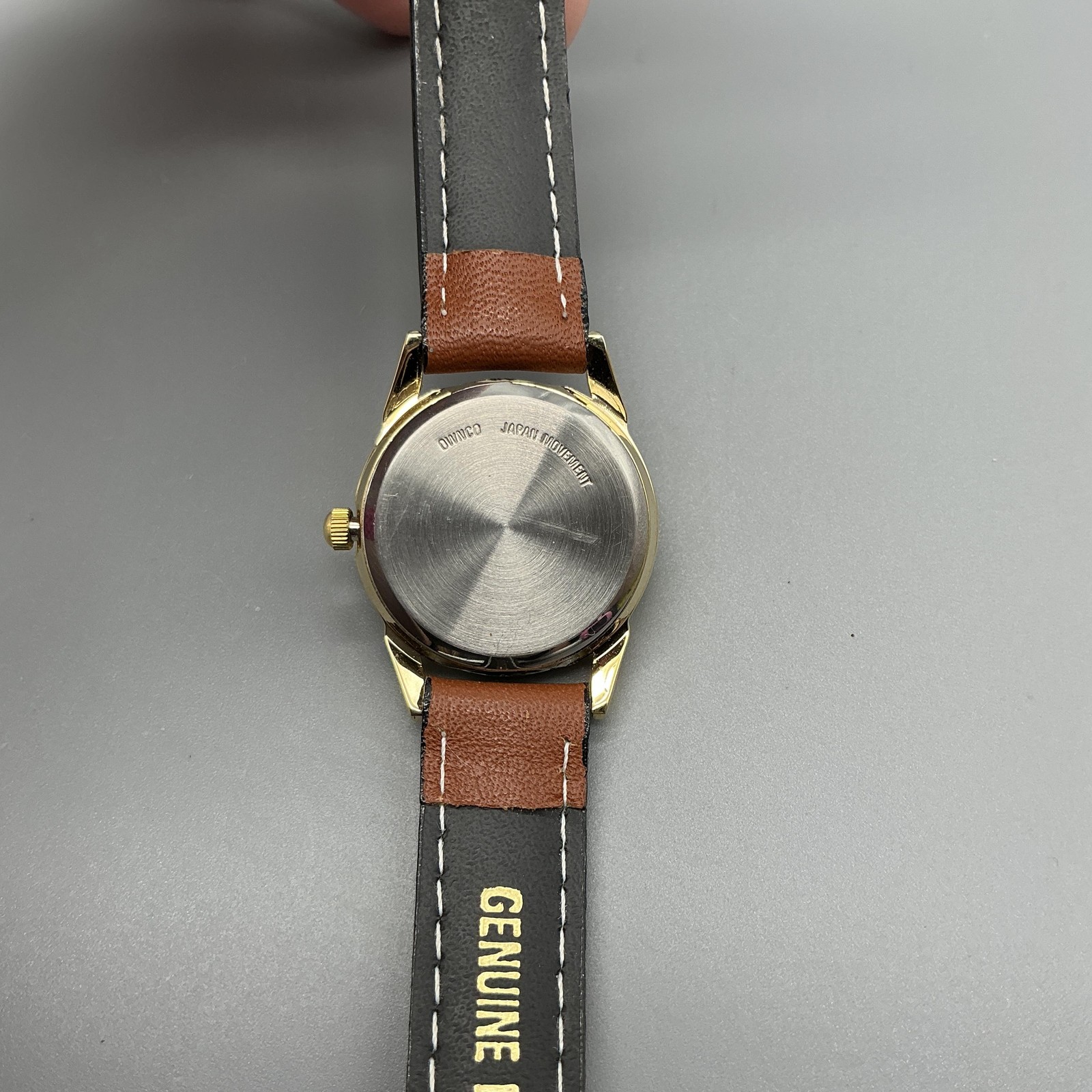 Boeing Womens Watch 25mm Day Night Moon Phase Gold Tone Leather Date New Battery