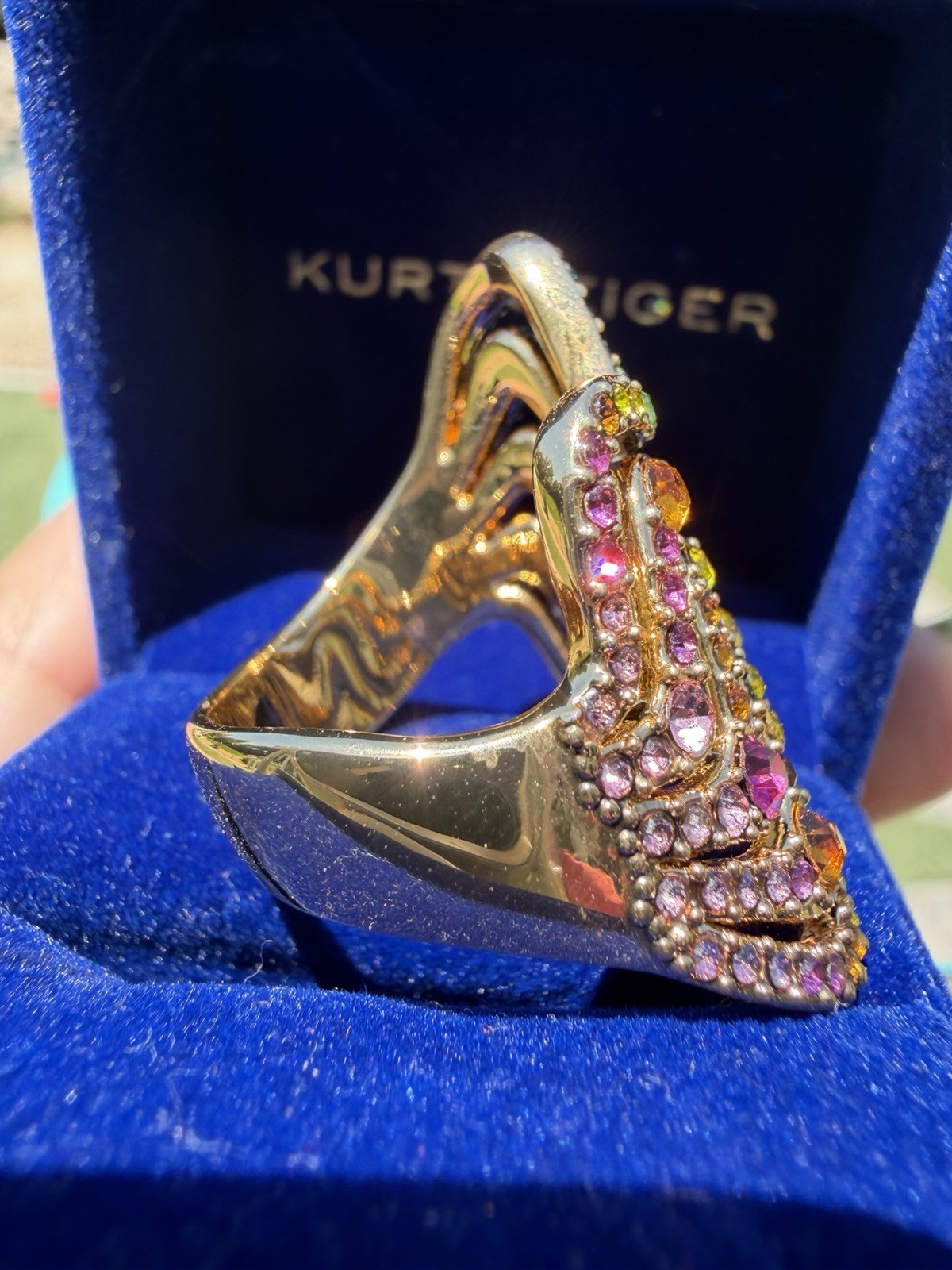 Kurt Geiger Rainbow Wave Cocktail Ring Size 7