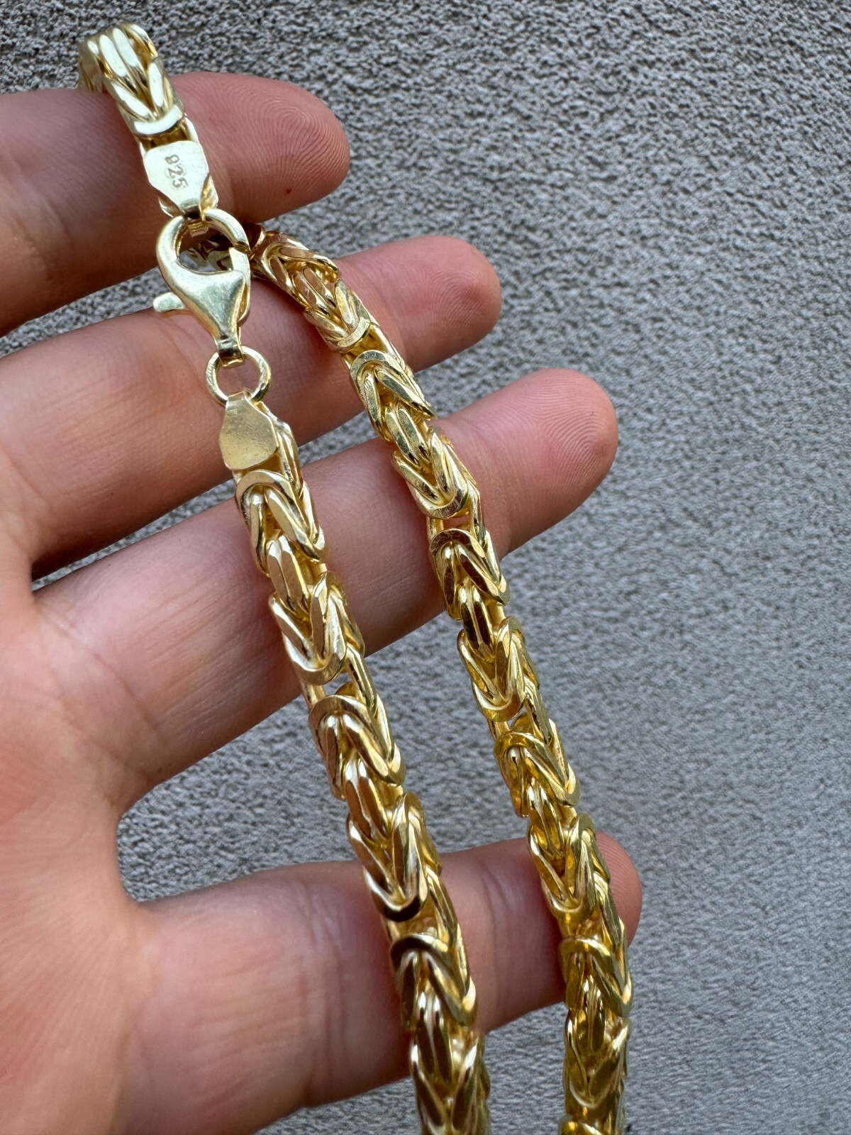 14k Gold Plated 925 Sterling Silver Byzantine Chain Mens Necklace 2.5-5mm 18-30″