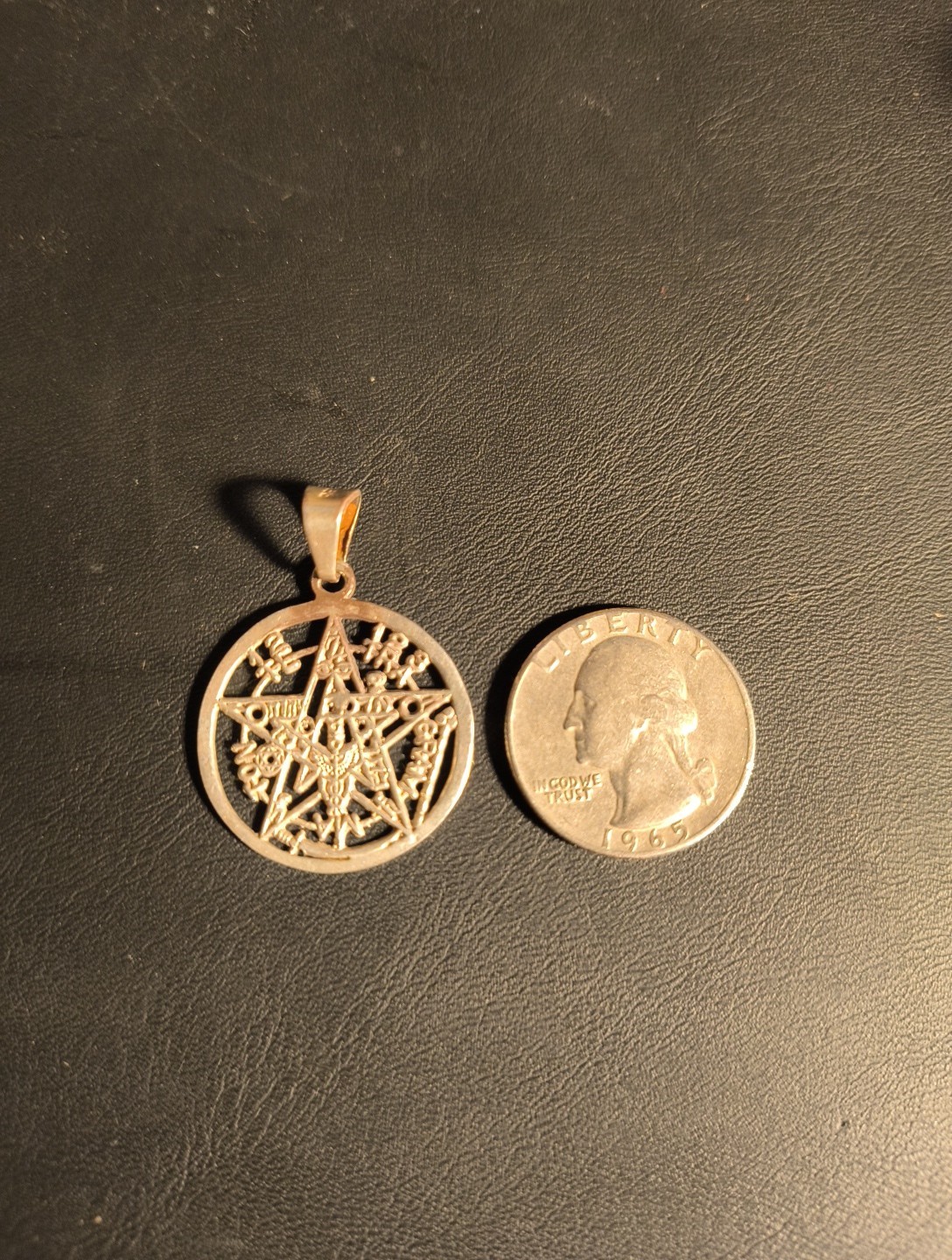 3.2 Grams 925 Sterling Silver Seal Of Solomon Ward Pentagram Star Charm Pendant