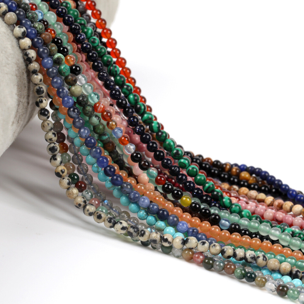 Wholesale 600pcs Natural Gemstone Round Charms Spacer Loose Beads 6MM 10 Strands