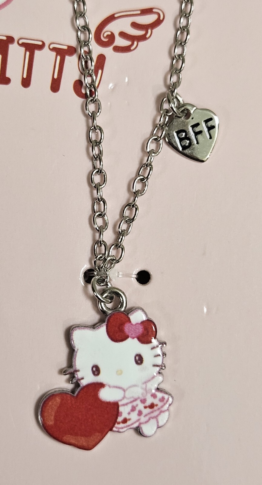 2 PC CLAIRE’S HELLO KITTY SANRIO BEST FRIENDS BF VALENTINE’S DAY NECKLACES