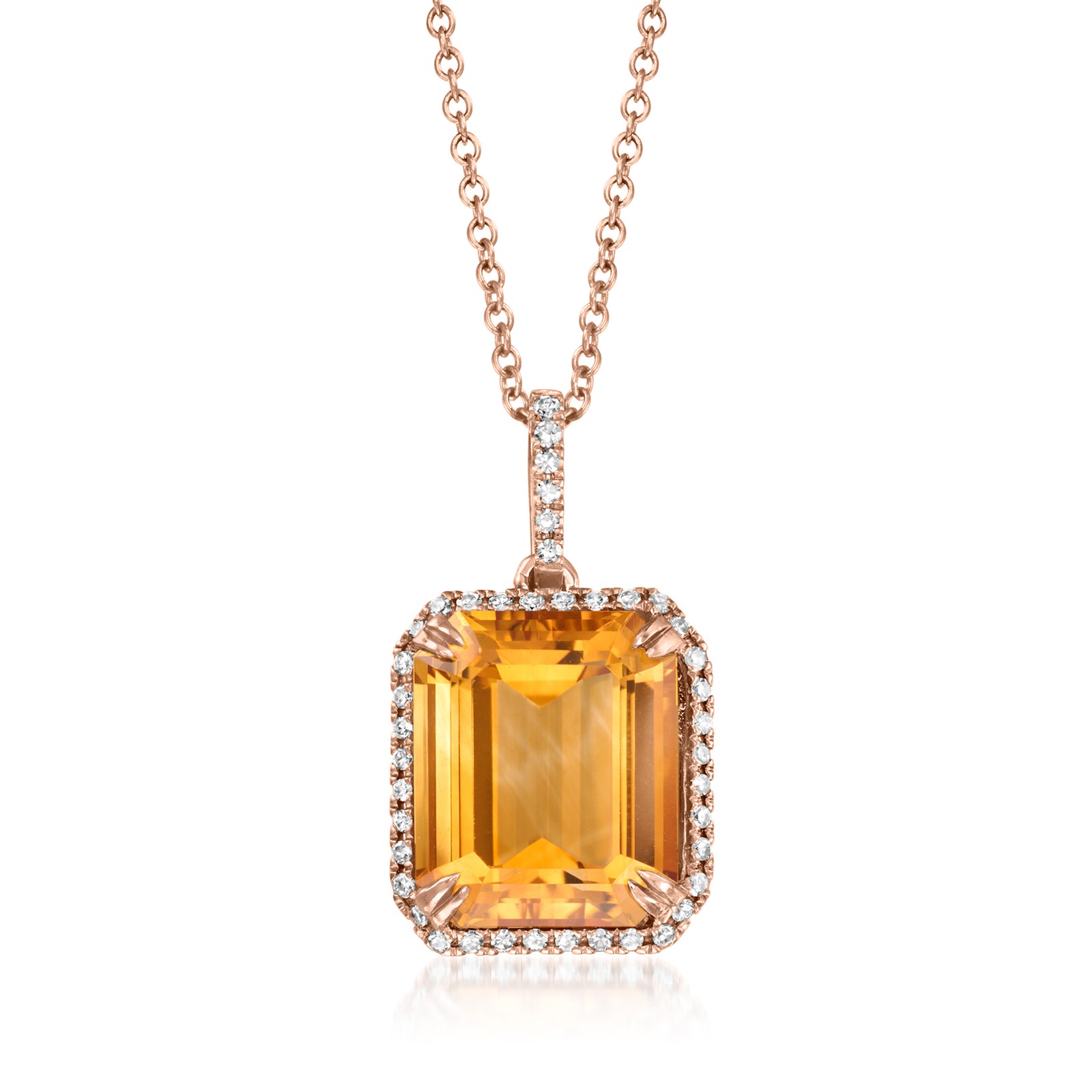 Vint Effy Citr Ncklc w Diamonds in 14k Rose Gold 16 inches