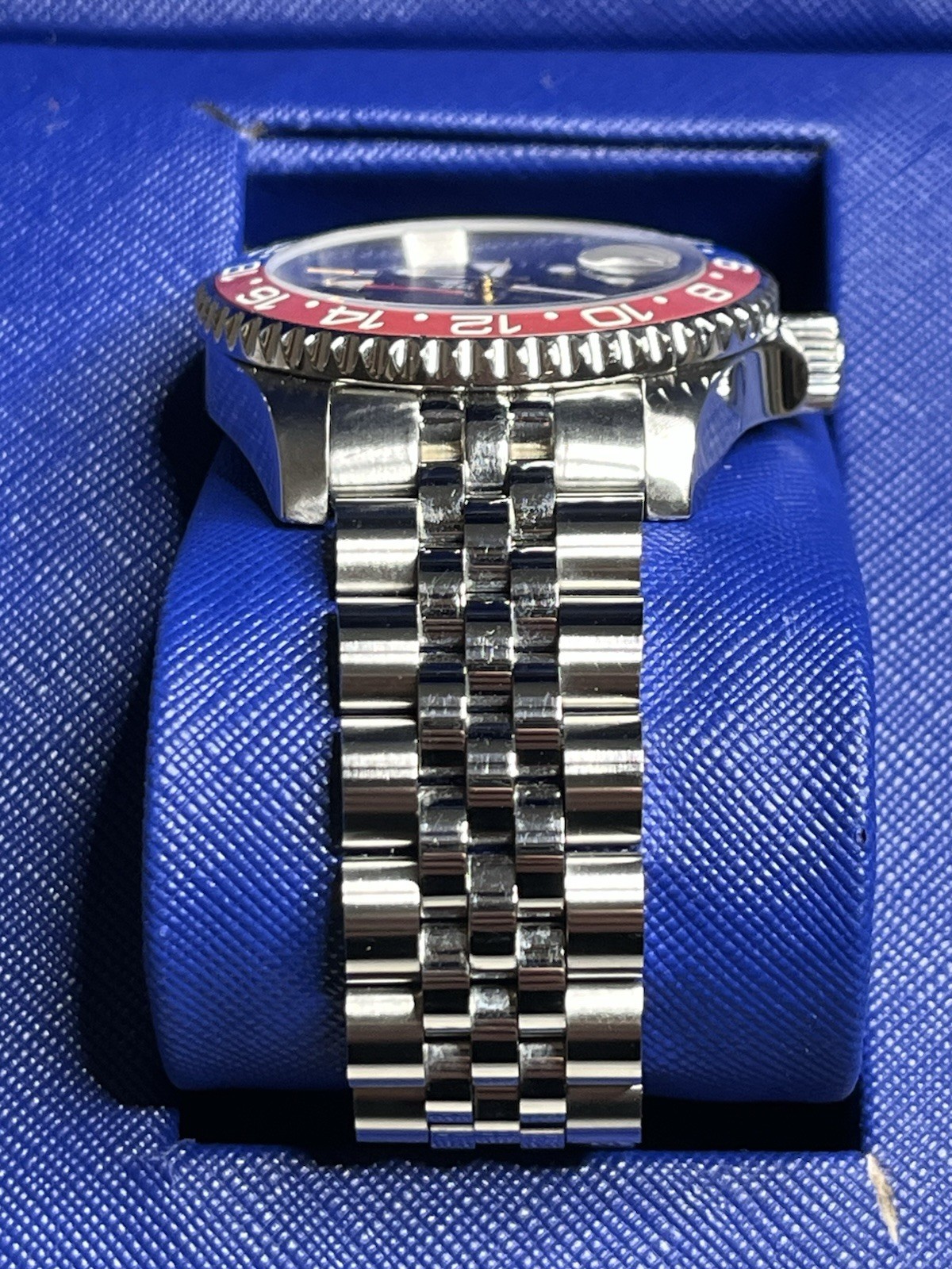 SQUALE Y1545 ATMOS 30 GMT 40 mm Pepsi With Cyclops (Rare) ~Gorgeous & Minty