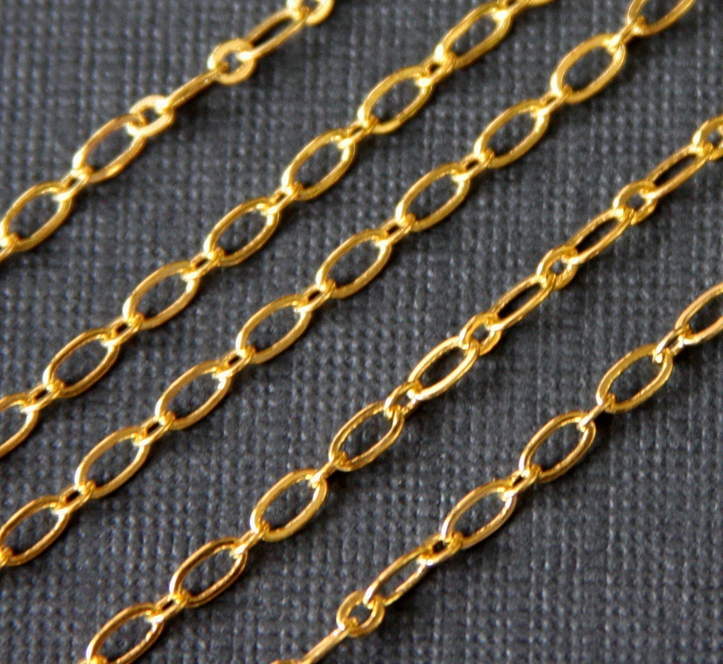 32ft spool of Gold Plated Long and Short chain 4X2mm