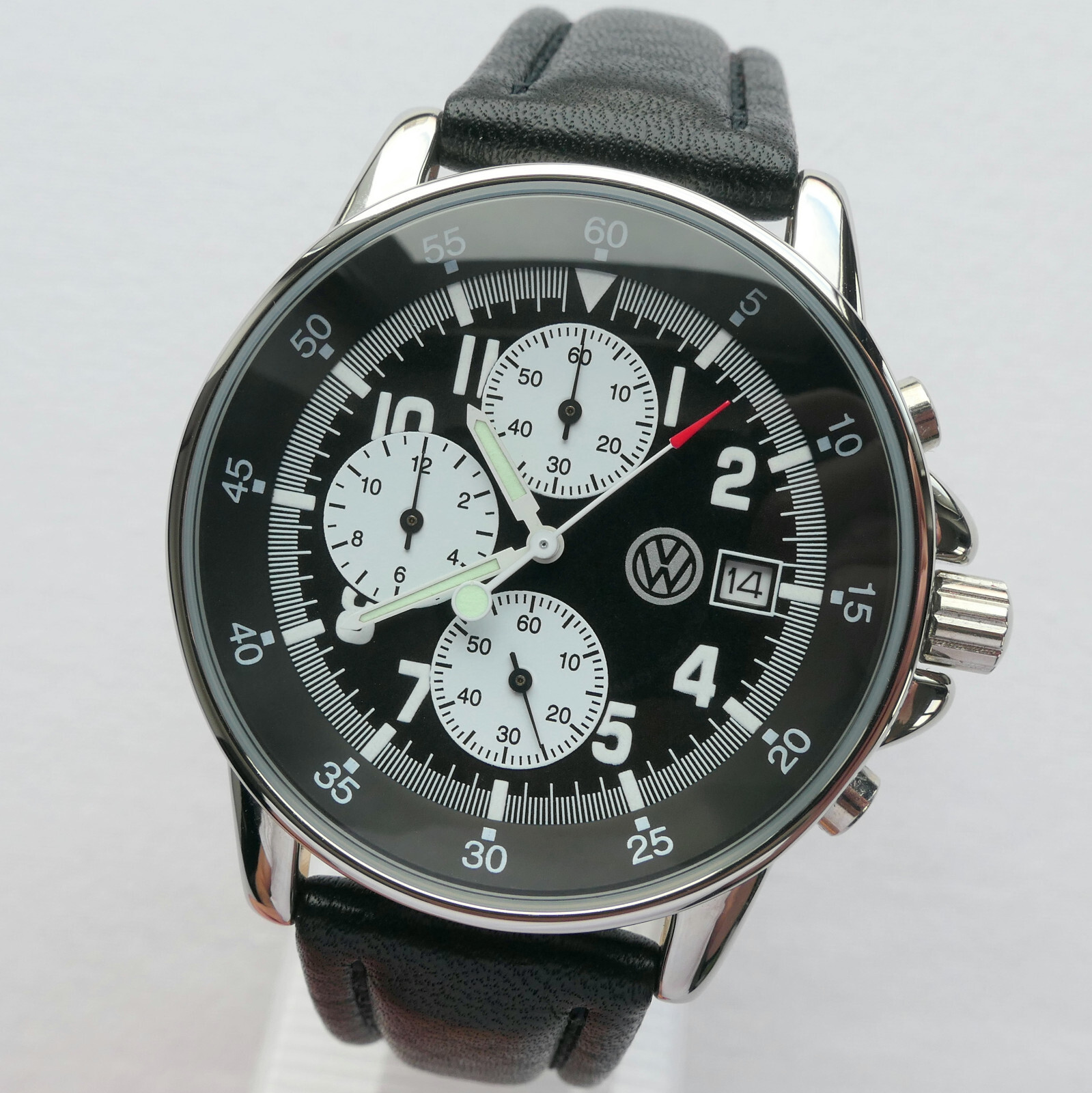 VW Volkswagen Classic Aviator Pilot Driver Sport Car Accessory Watch Chronograph