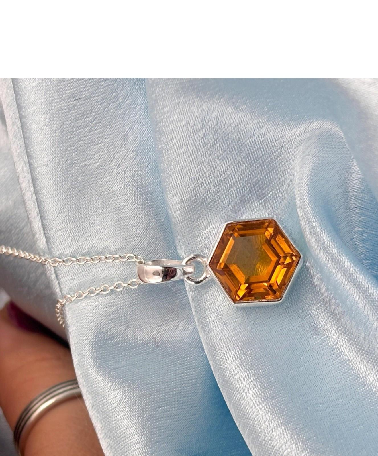 Natural Citrine 925 Solid Silver Pendant Natural 25 CT Certified Loose Gemstone