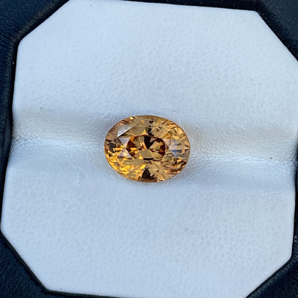 Natural Mustard Yellow Zircon 7.61Ct Oval Cut | Vietnam | Loose Gemstone