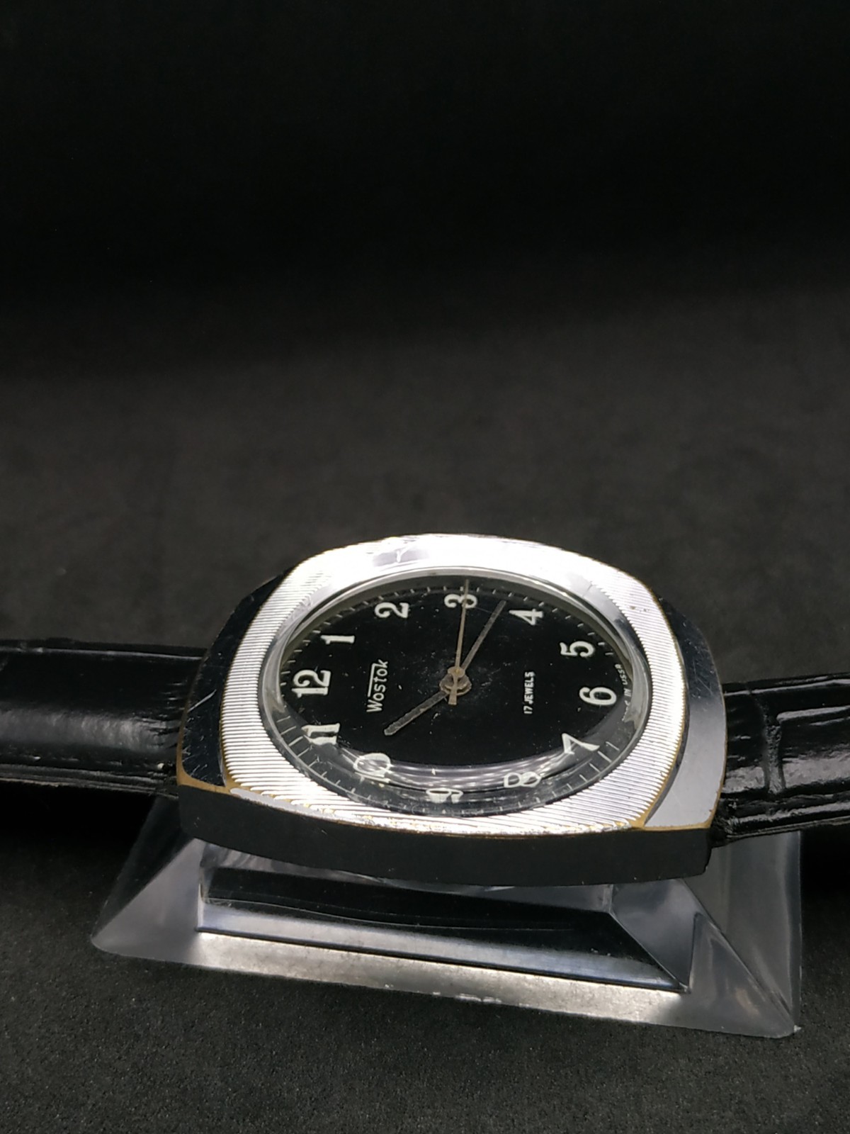 Men’s Dress Watch Wostok Vintage USSR Mechanical 2409A Retro Vostok Black Soviet
