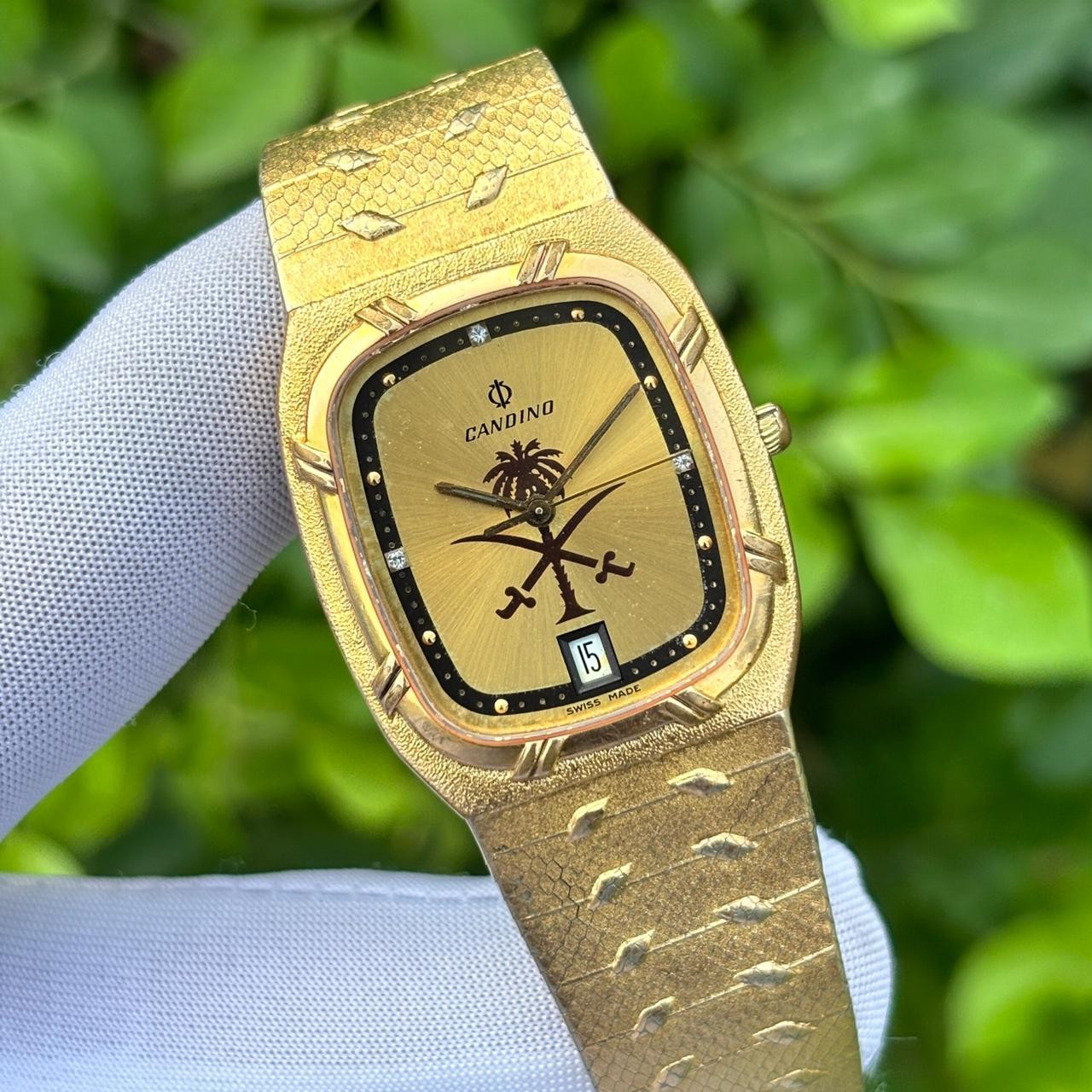 Rare Vintage Candino Saudi Arabia Logo Sapphire Crystal Swiss Men’s Quartz Watch