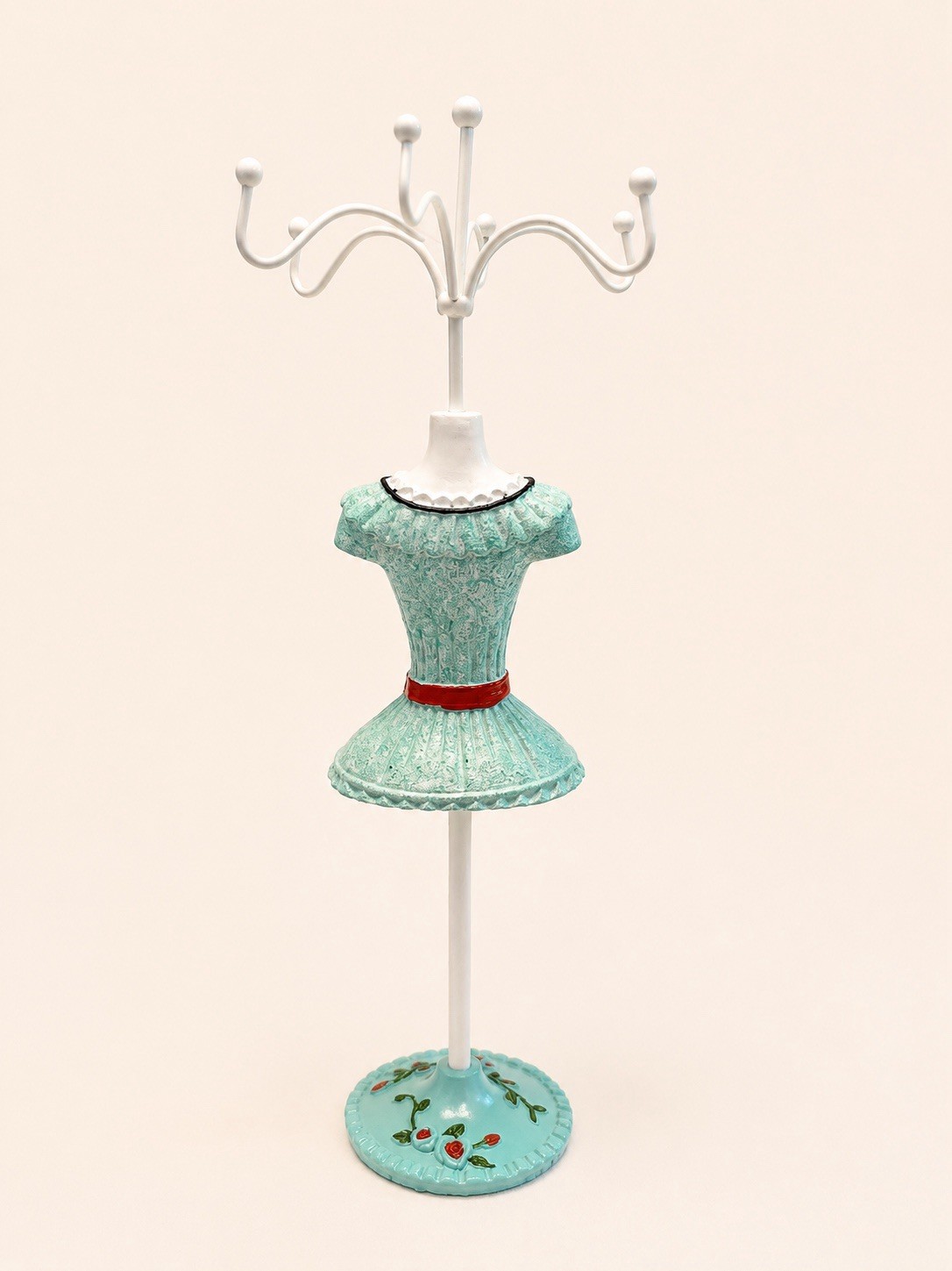 25cm Mint Dress Jewelry Holder Elegant Jewelry Tree Necklace & Ring Organizer 01