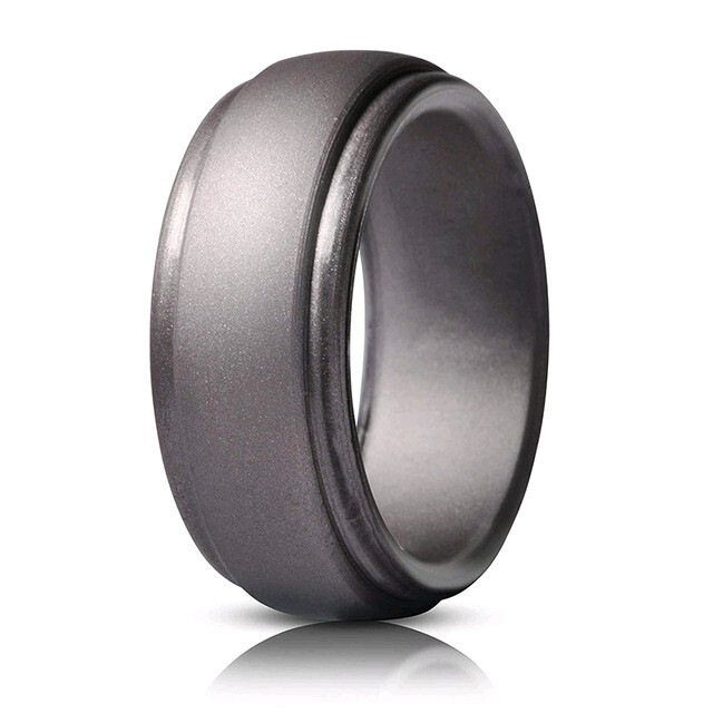 4 Pack Silicone Flexible Wedding Ring Engagement Men Women Rubber Band Sport Gym