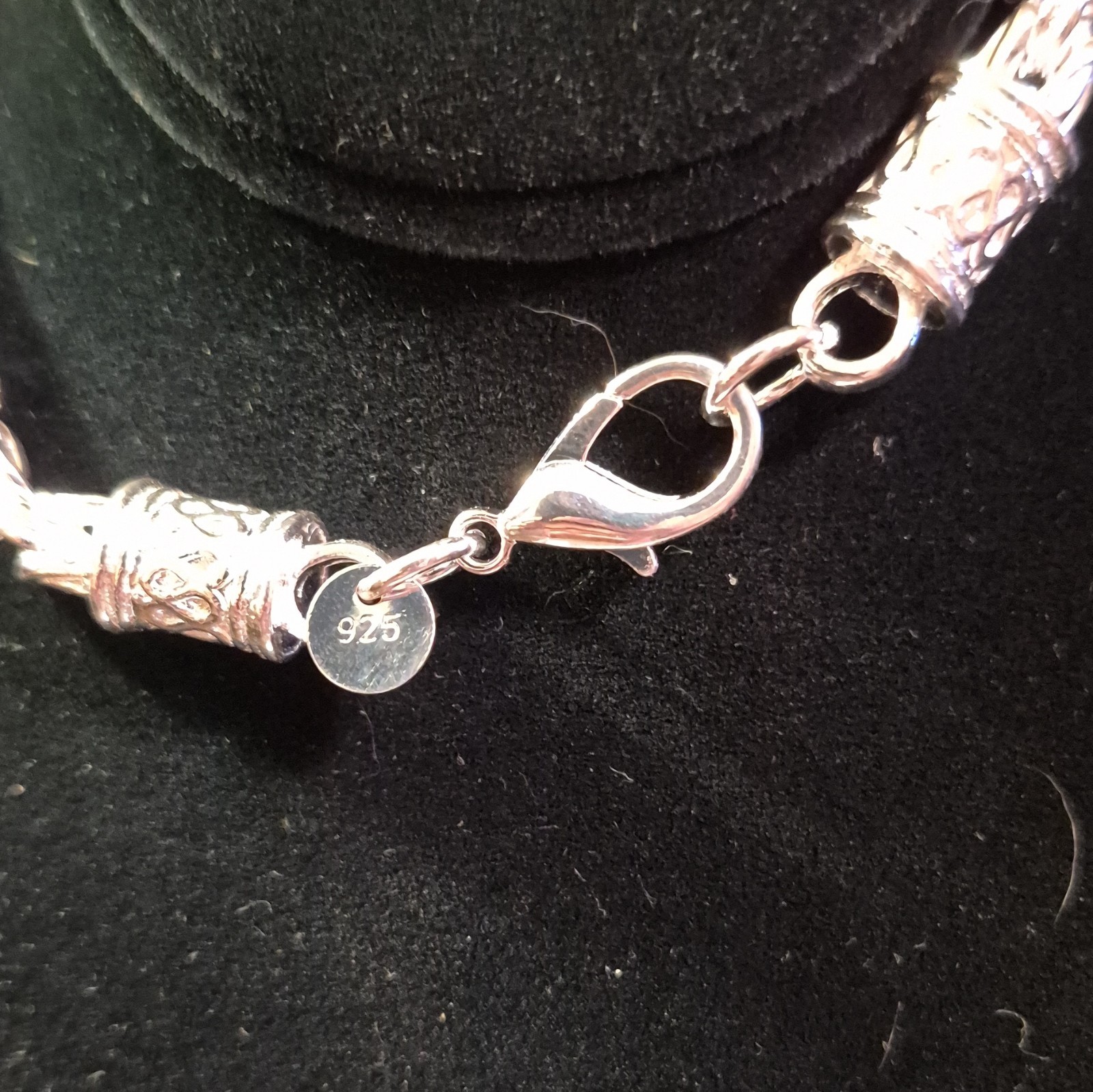 925 Sterling Silver Byzantine Chain Bracelet 20 cm Lobster Clasp Silver
